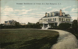 Summer Residences on Ocean Avenue, Long Island East Hampton, NY Postcard Postcard Postcard