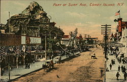 Part of Surf Avenue Coney Island, NY Postcard Postcard Postcard