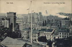 Skyscrapers Surrounding City Hall New York City, NY Postcard Postcard Postcard