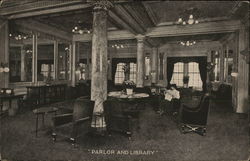 Parlor and Library, Hotel Woodstock New York City, NY Postcard Postcard Postcard