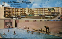 Lake Merritt TraveLodge Postcard