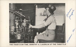 Dorothy A. Laughlin at the Throttle Postcard