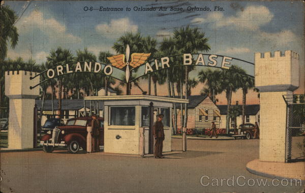 Entrance to Orlando Air Base, Orlando, Fla. Florida Postcard