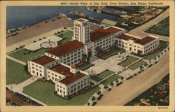 Aerial View of City Hall, Civic Center San Diego, CA Postcard Postcard Postcard