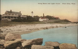 Along Shore and Light House Postcard