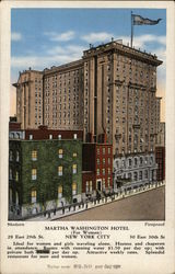 Martha Washington Hotel for Women New York City, NY Postcard Postcard Postcard