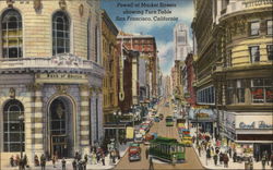 Powell at Market Streets, Showing Turn Table San Francisco, CA Postcard Postcard Postcard