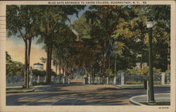 Blue Gate Entrance to Union College Schenectady, NY Postcard Postcard Postcard