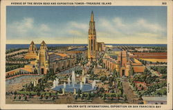 Avenue of the Seven Seas and Exposition Tower, Treasure Island San Francisco, CA 1939 San Francisco Exposition Postcard Postcard Postcard