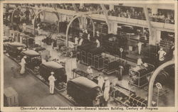 Chevrolet's Automobile Assembly Line, General Motors Building, Century of Progress Postcard