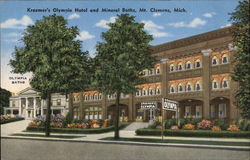 Kraemer's Olympia Hotel and Mineral Baths Mount Clemens, MI Postcard Postcard Postcard