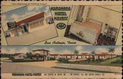 Koronado Hotel Kourts San Antonio, TX Postcard Postcard Postcard