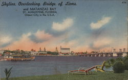 Skyline Overlooking Bridge of Lions and Matanzas Bay Postcard