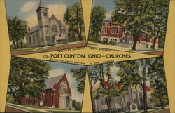 Port Clinton Churches Ohio Postcard Postcard Postcard