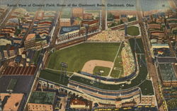 Aerial View of Crosley Field, Home of the Cincinnati Reds Ohio Postcard Postcard Postcard