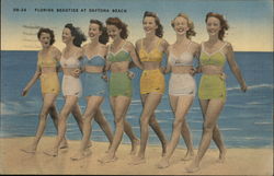 Florida Beauties at Daytona Beach Postcard