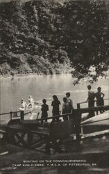 Camp Kon-O-Kwee Boating on the Connoquenessing, YMCA of Pittsburgh Fombell, PA Postcard Postcard Postcard