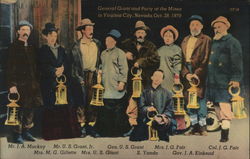 General Grant and Party at the Mines in Virginia City, Oct. 28, 1879 Postcard