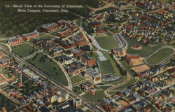 Aerial View, University of Cincinnati Main Campus Ohio Postcard Postcard Postcard