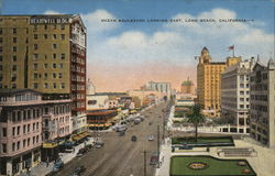 Ocean Boulevard Looking East Long Beach, CA Postcard Postcard Postcard