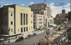 Civic Buildings and Farmers' Market Long Beach, CA Postcard Postcard Postcard