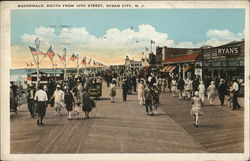 Boardwalk, South from 10th Street Postcard