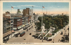 Broad Street and Military Park Newark, NJ Postcard Postcard Postcard