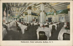 Restaurant, Hotel Lafayette Buffalo, NY Postcard Postcard Postcard