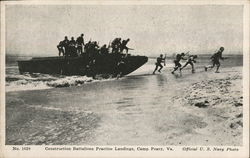 Construction Battalions Practice Landings, Camp Peary Williamsburg, VA Postcard Postcard Postcard