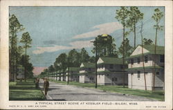 A Typical Street Scene at Keesler Field Postcard