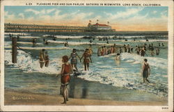 Pleasure Pier and Sun Parlor, Bathing in Midwinter Postcard