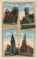 Malone, New York Churches Postcard Postcard Postcard