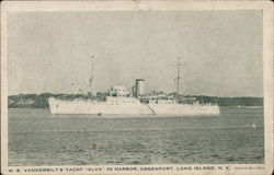 W.K. Vanderbilt's Yacht "Alva" in Harbor Greenport, NY Postcard Postcard Postcard