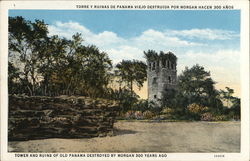 Tower and Ruins of Old Panama Destroyed by Morgan Postcard