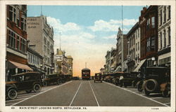 Main Street Looking North Bethlehem, PA Postcard Postcard Postcard