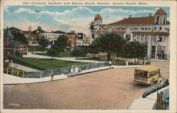 Crescent Gardens and Revere Beach Station Postcard