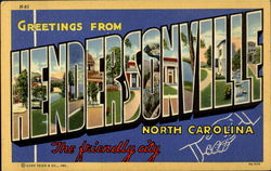 Greetings From Hendersonville North Carolina Postcard Postcard