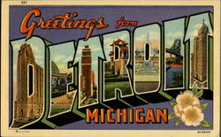 Greetings From Detroit Michigan Postcard Postcard