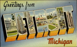 Greetings From Detroit Postcard