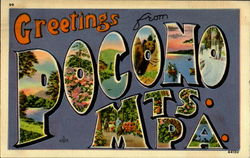 Greetings From Pocono Mts Postcard