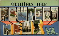 Greetings From The Newport News Postcard