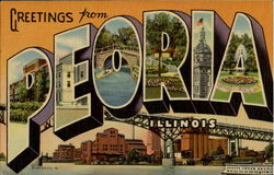 Greetings From Peoria Illinois Postcard Postcard