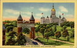 State Capitol And Memorial Arch Postcard