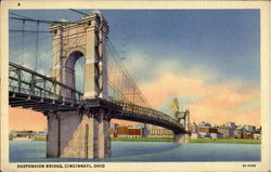 Suspension Bridge Cincinnati, OH Postcard Postcard