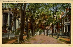 Upper Main Street Nantucket, MA Postcard Postcard