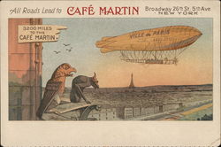 All Roads Lead to Cafe Martin New York, NY Postcard Postcard Postcard