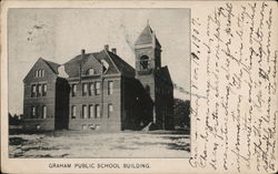 Graham Public School Building Postcard