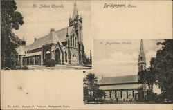 St. Johns Church, St. Augustines Church, Bridgeport, Conn. Connecticut Postcard Postcard Postcard