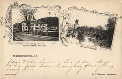 Union School Building and The Judd Bridge Warrensburg, NY Postcard Postcard Postcard