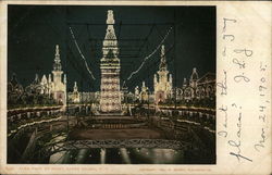 Luna Park At Night Postcard